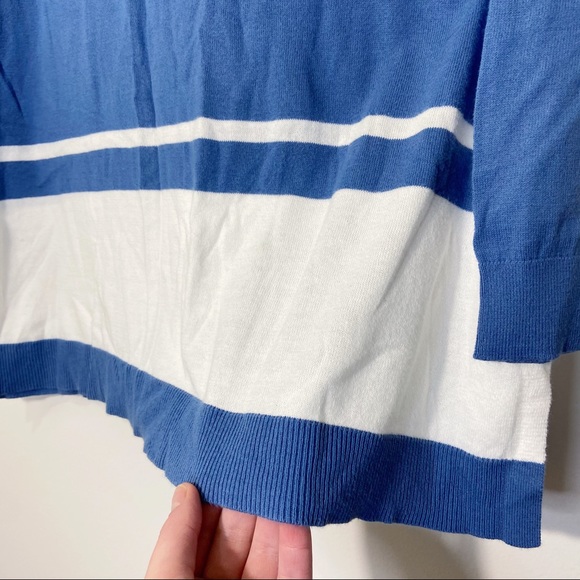 LOFT Long Sleeve Striped Sweater Blue White Small - Picture 4 of 6